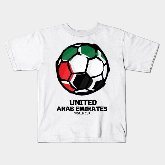 United Arab Emirates Football Country Flag Kids T-Shirt by KewaleeTee